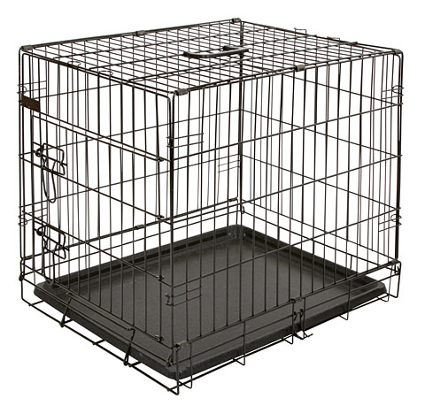 Dog cage metal with 2 doors, 76 x 54 x 64 cm