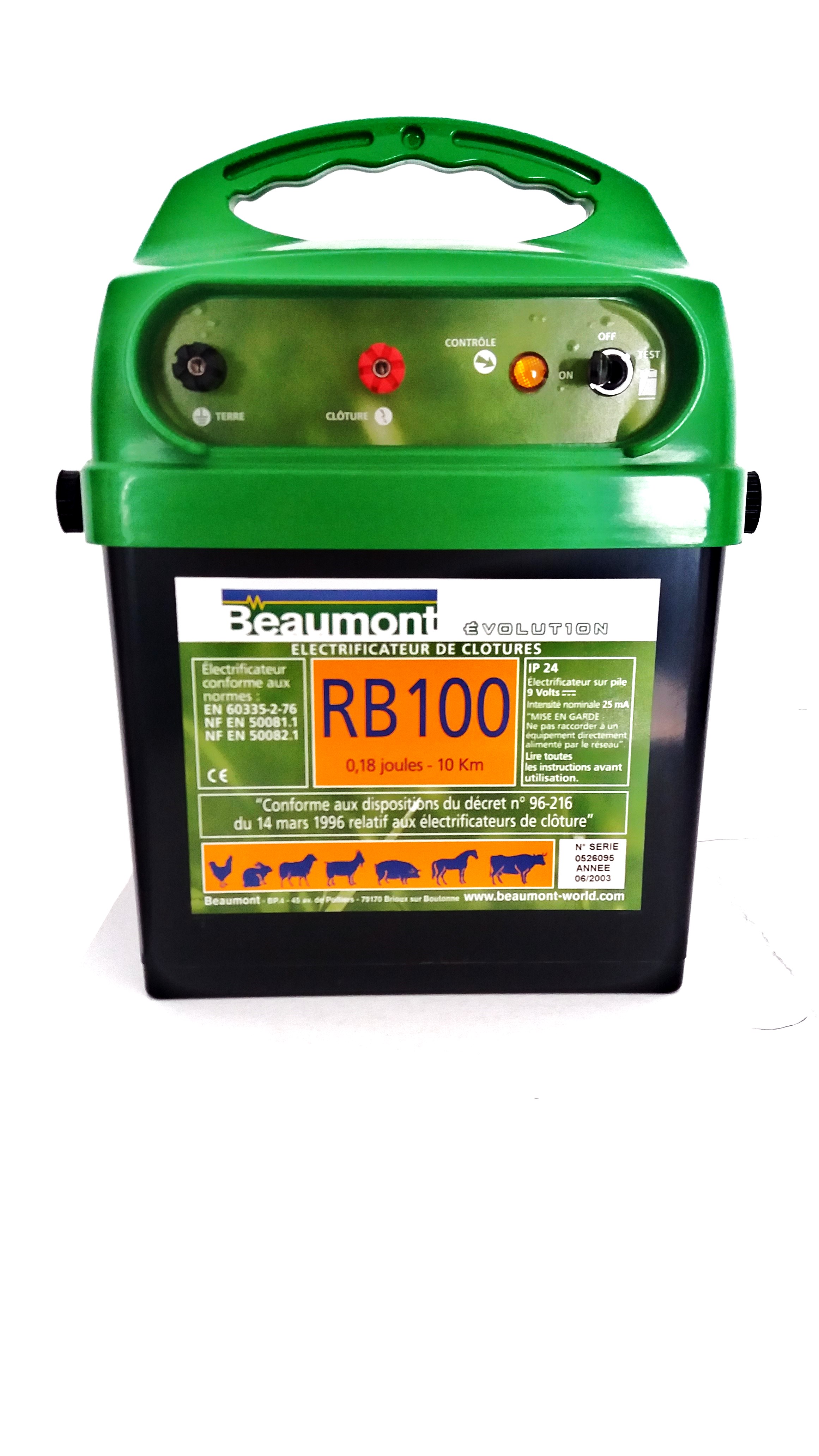 Συσκευή ηλεκτρικής περίφραξης Beaumont RB100 9 Volt, 10 km