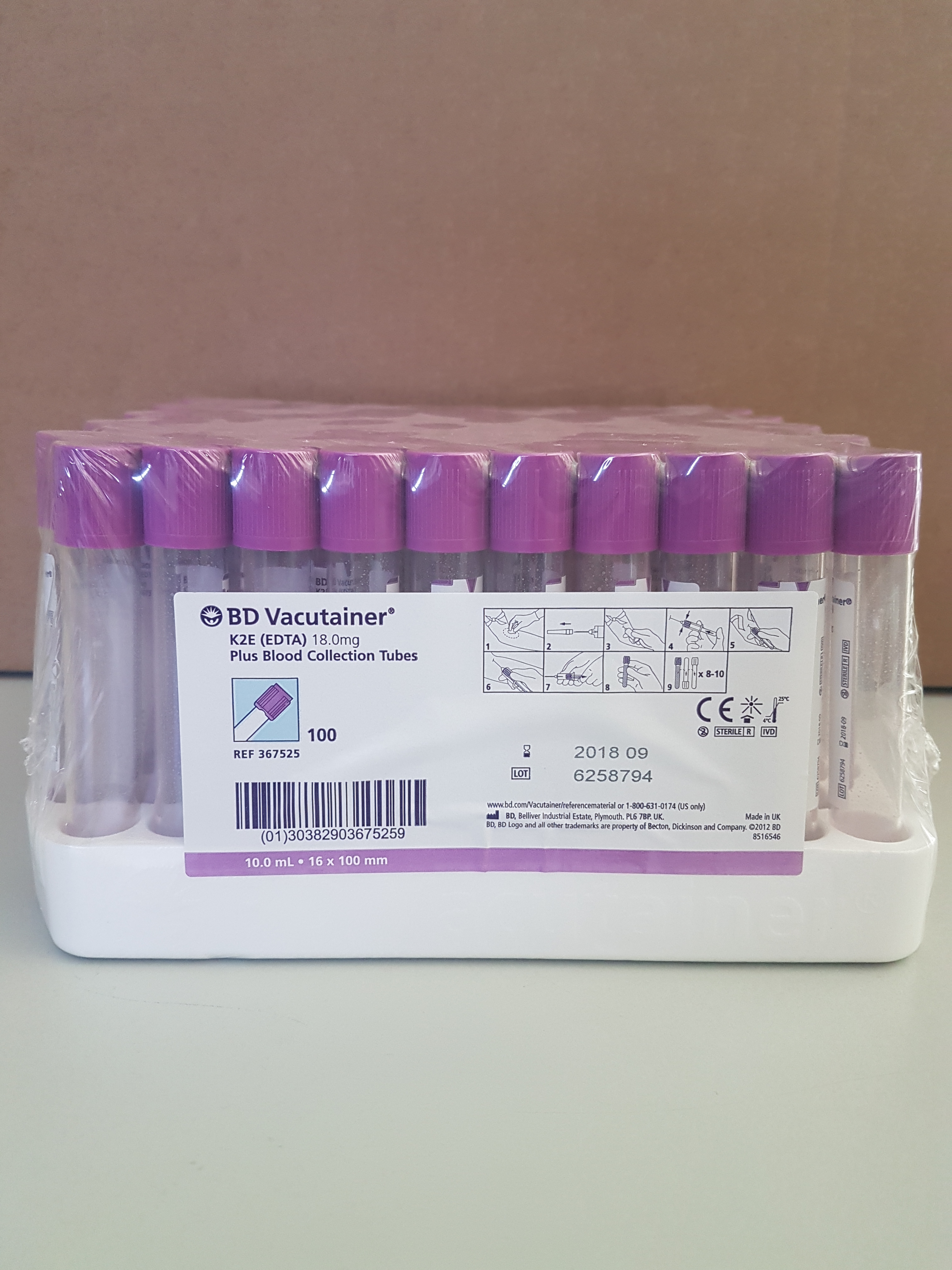 Blood collection tubes BD Vacutainer EDTA, 10 ml
