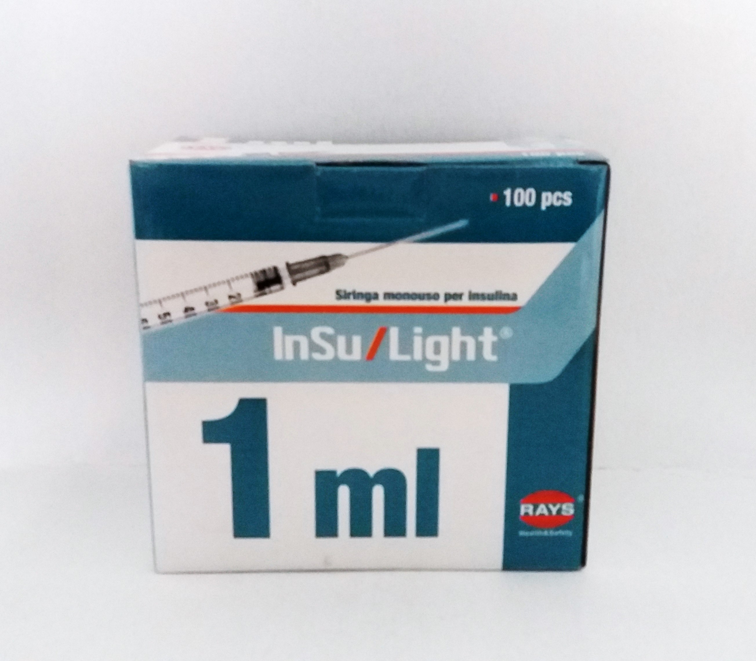 Dispoasable syringes for insulin 1 ml Rays, needle 27G x 1/2"
