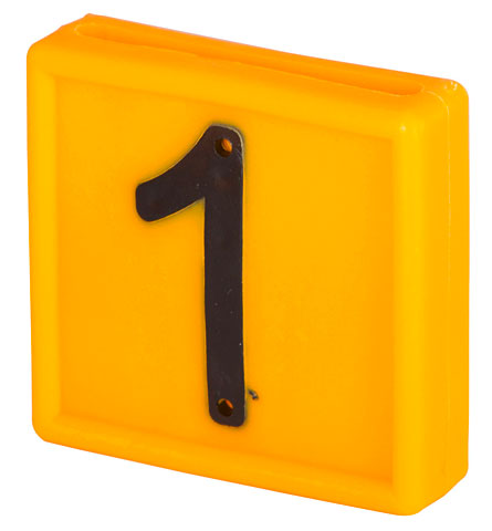 Number [1] for marking neck strap, yellow