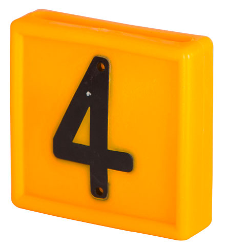 Number [4] for marking neck strap, yellow