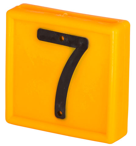 Number [7] for marking neck strap, yellow