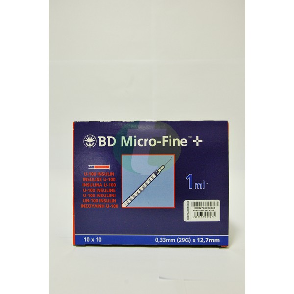 Σύριγγες ινσουλίνης BD Microfine Plus 1 ml με βελόνα, 29G x12.7 