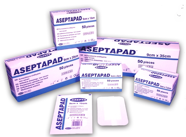 Adhesive wound pads Aseptapad Non-Woven 7.5 cm x 5 cm