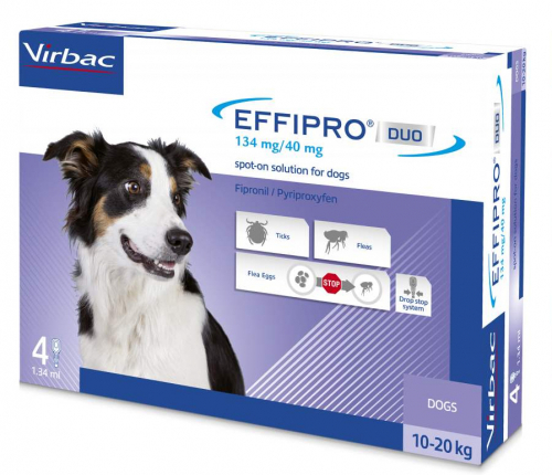 Effipro DUO Spot On Dog Medium(10-20kg), 4 pipettes