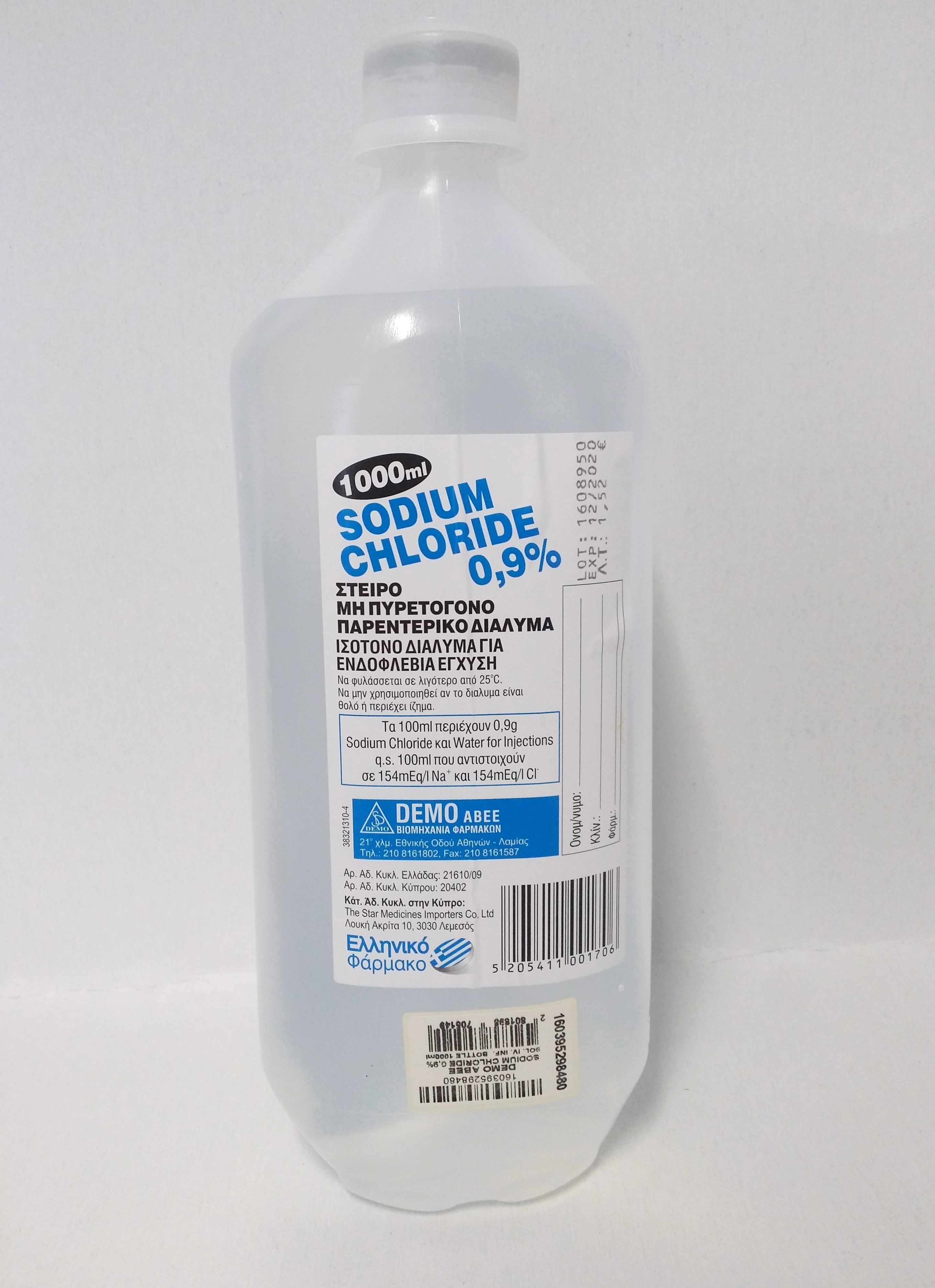 Sodium chloride Inj. 0.9%, 1000 ml