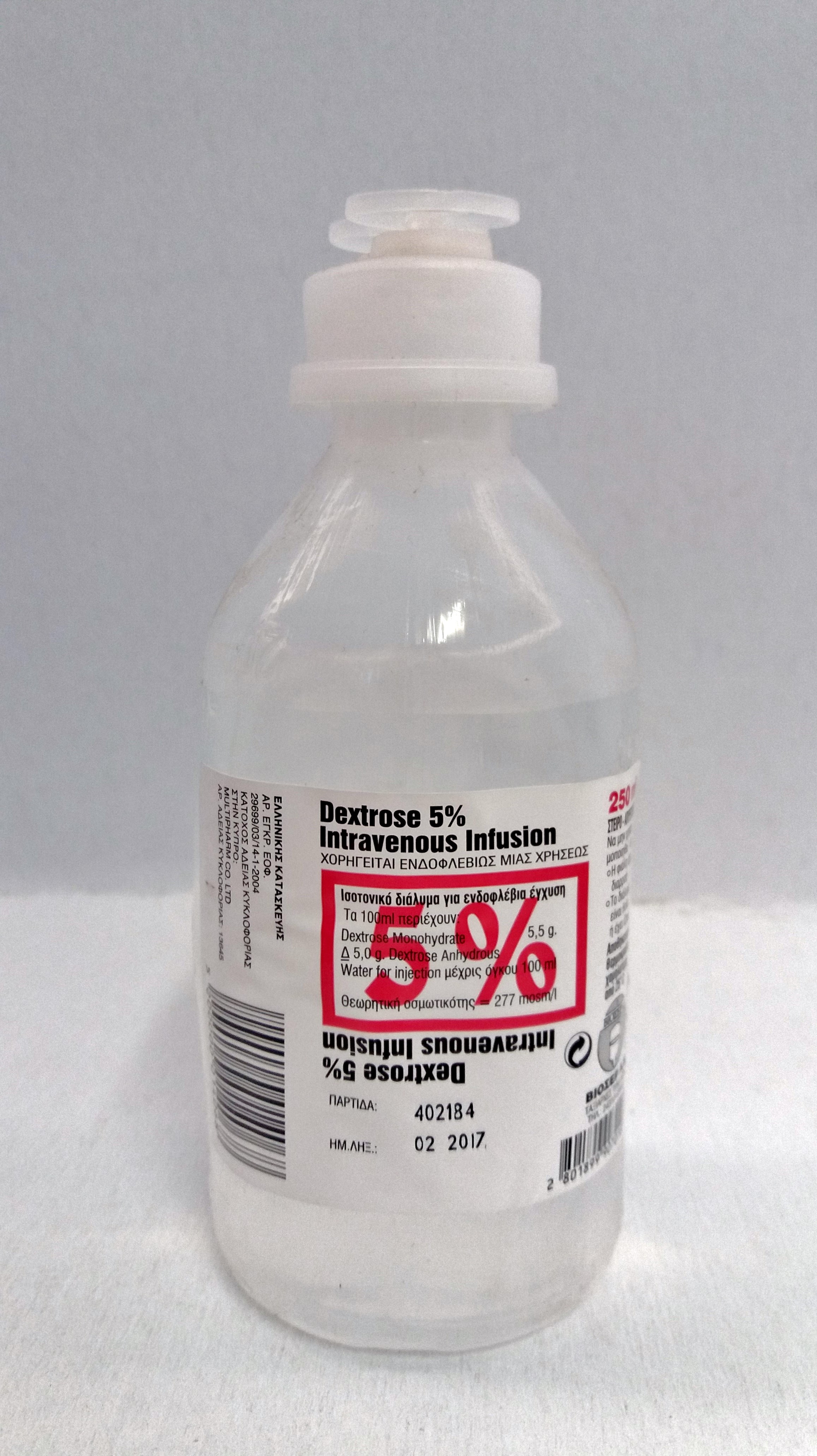 Dextrose Inj. 5%, 250 ml
