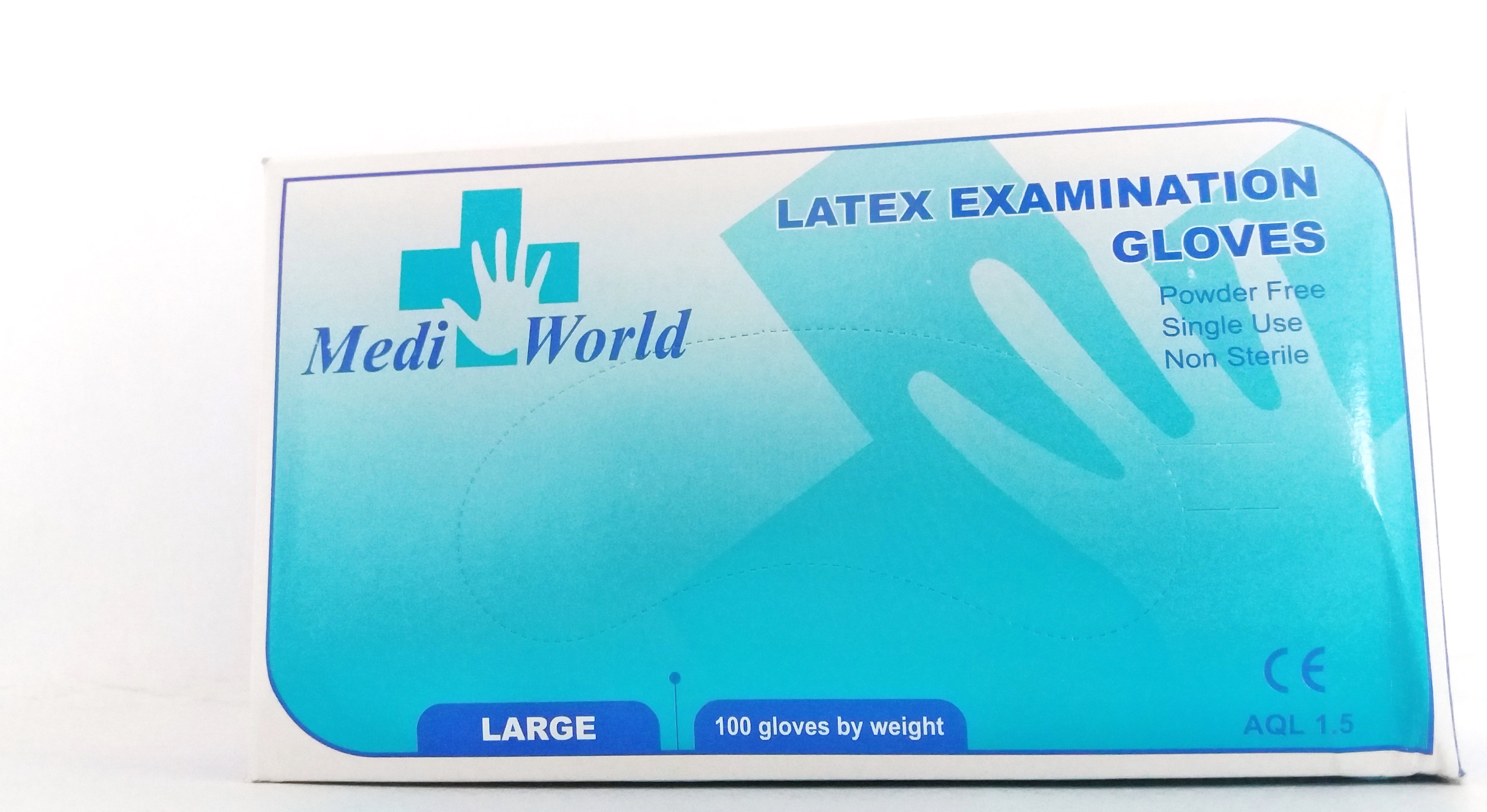 Examination gloves Latex mediWorld non powdered, Large