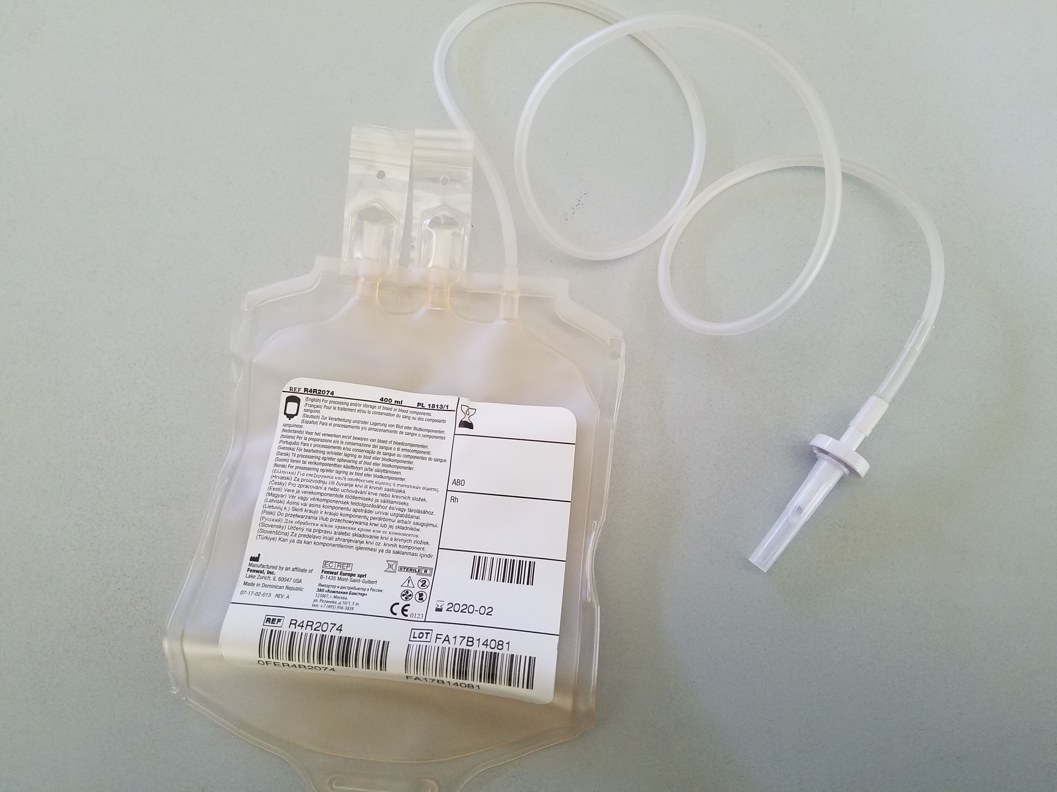Blood transfusion bag, 400 ml