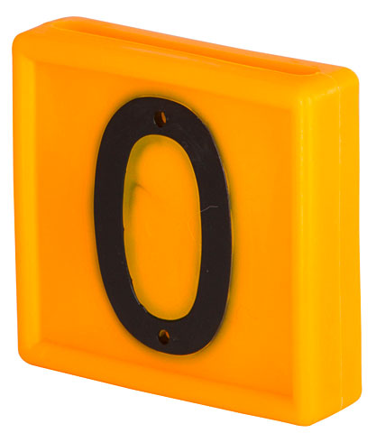 Αριθμός [0] για κολλάρο μαρκαρίσματος, κίτρινος